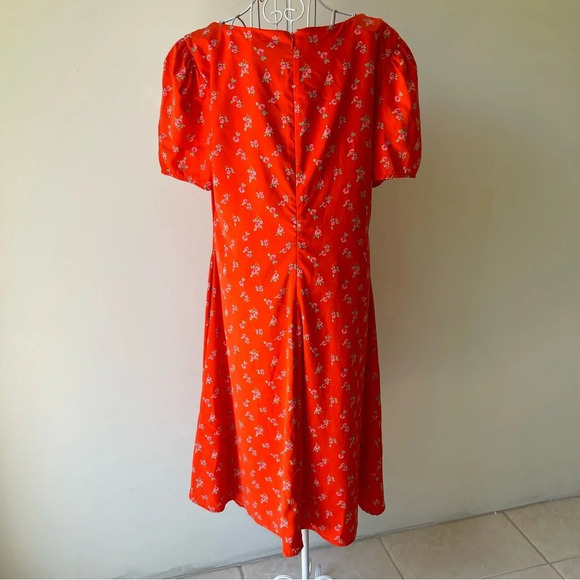 RTR Love Whit by red floral print asymmetrical v neck slit draped mini dress XL - Picture 8 of 11